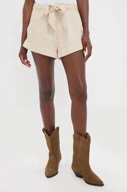 Isabel Marant Birva Drawstring Shorts in Ecru 34 US 2